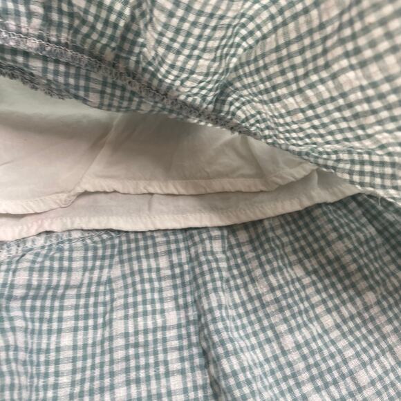 Altar'd State Women's Sage Green & White Checkered Ruffle Mini Skirt Size Large - Picture 6 of 10